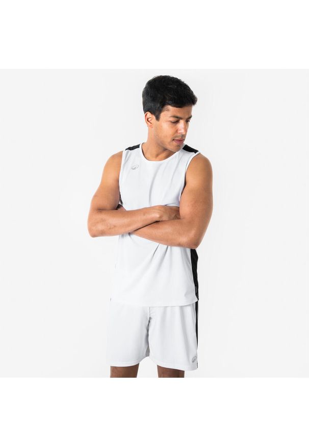 KIPSTA - Spodenki do koszykówki unisex Short 100. Kolor: czarny, biały, wielokolorowy. Materiał: poliester, materiał. Sport: koszykówka