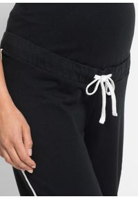 Spodnie dresowe ciążowe bonprix czarny. Kolekcja: moda ciążowa. Kolor: czarny. Materiał: dresówka #2