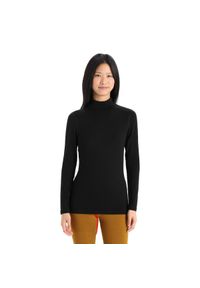 Koszulka z długim rękawem Damska Icebreaker 260 Tech LS Turtleneck. Kolor: czarny. Materiał: wełna. Długość rękawa: długi rękaw. Długość: długie. Sport: turystyka piesza #1