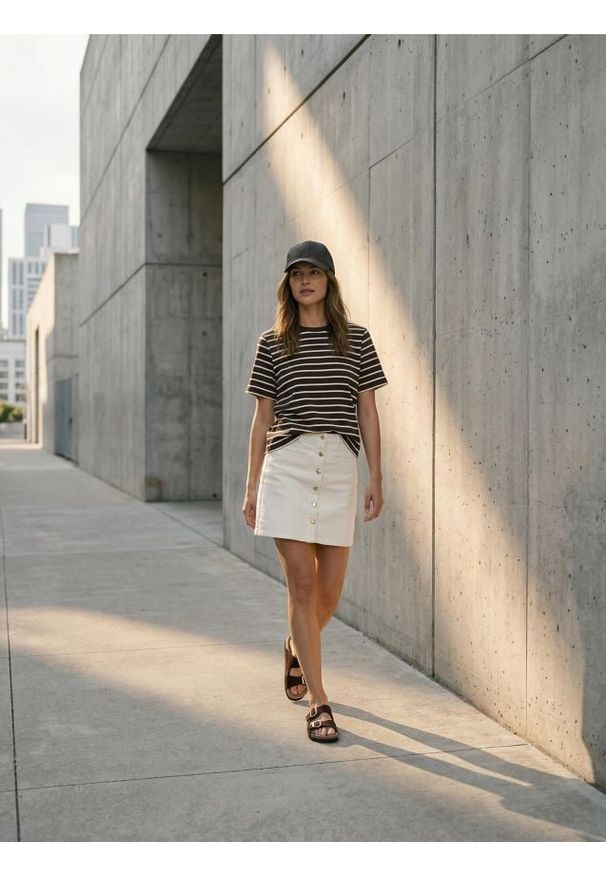 Sinsay - Bawełniana koszulka z gęstego splotu Interlock - wielobarwny. Materiał: bawełna. Wzór: ze splotem