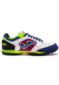 Buty piłkarskie męskie Joma Top Flex 2416 Tf. Kolor: biały, wielokolorowy. Materiał: materiał, syntetyk. Szerokość cholewki: normalna. Sport: piłka nożna