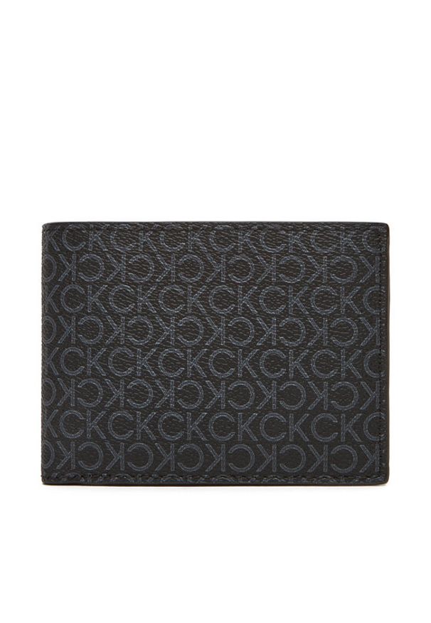 Calvin Klein Portfel męski Ck Must Mono Comp Trifold W Coin LV04D1040G Czarny. Kolor: czarny. Materiał: skóra