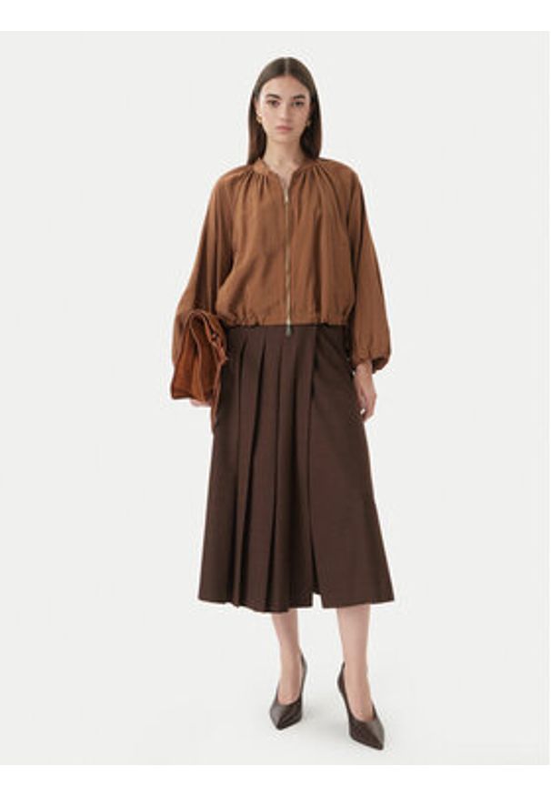 Marella Kurtka przejściowa Fico 2613041174 Brązowy Regular Fit. Kolor: brązowy. Materiał: wiskoza