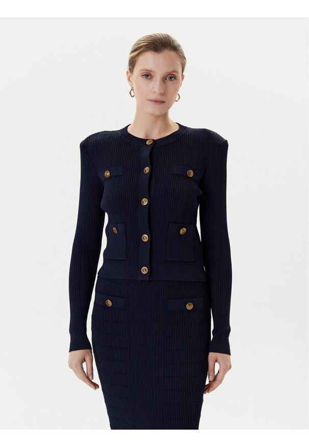 Guess Kardigan W5YR09 Z0130 Granatowy Regular Fit. Kolor: niebieski. Materiał: syntetyk, wiskoza