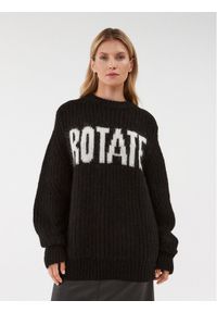 ROTATE Sweter Trui 112075100 Czarny Oversize. Kolor: czarny. Materiał: wełna