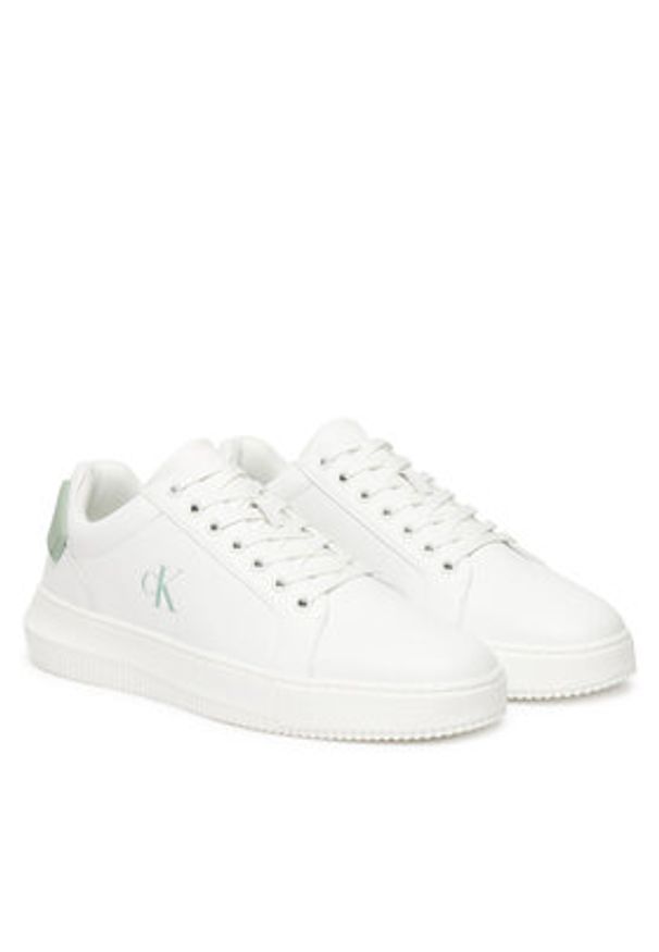 Calvin Klein Jeans Sneakersy YM0YM01296 Biały. Kolor: biały. Materiał: skóra