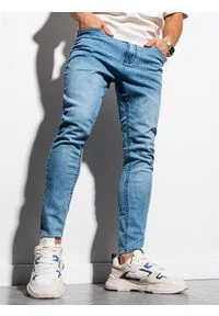 Ombre Clothing - Spodnie męskie jeansowe P923 - jasnoniebieskie - XXL. Kolor: niebieski. Materiał: jeans #1