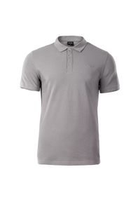 Hi-tec - Koszulka polo męska Hi-Tec Romso - szara, Rozmiar XXXL. Typ kołnierza: polo. Kolor: szary. Materiał: bawełna, skóra, materiał #1