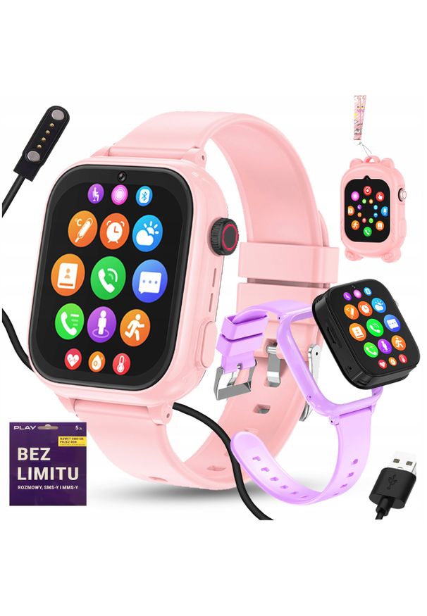 WonderWatch - SMARTWATCH ZEGAREK DLA DZIECI TELEFON 4G ROZMOWY SMS Z GRAMI POLSKIE MENU. Rodzaj zegarka: smartwatch