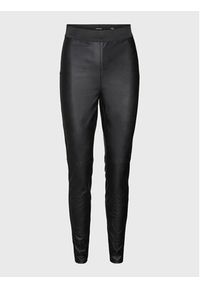 Vero Moda Spodnie z imitacji skóry Storm 10270787 Czarny Slim Fit. Kolor: czarny. Materiał: skóra #5