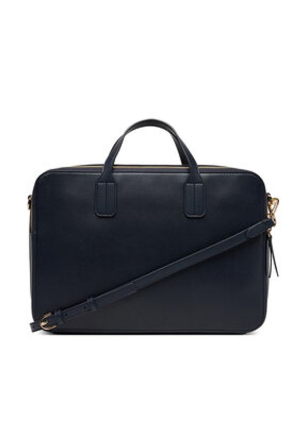 TOMMY HILFIGER - Tommy Hilfiger Torba na laptopa Th Icon Laptop Bag AW0AW18004 Granatowy. Kolor: niebieski. Materiał: skóra