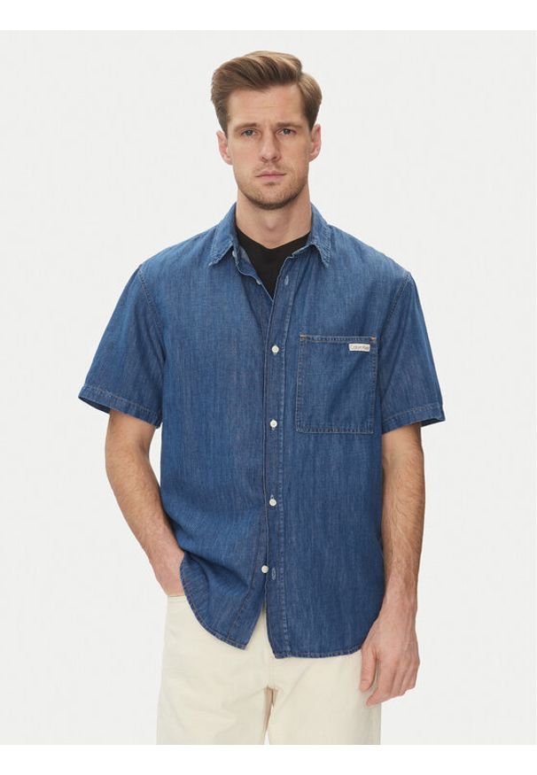 Calvin Klein Jeans Koszula jeansowa J30J327178 Niebieski Regular Fit. Kolor: niebieski. Materiał: bawełna