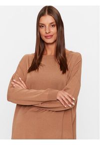 Kontatto Sweter 3M1141 Brązowy Regular Fit. Kolor: brązowy. Materiał: wiskoza #3
