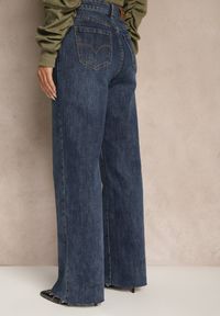 Renee - Niebieskie Jeansy High Waist o Szerokim Kroju Orrisalla. Okazja: na co dzień. Stan: podwyższony. Kolor: niebieski. Styl: casual #4