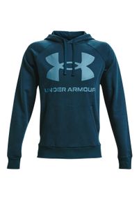 Bluza fitness męska Under Armour Rival Fleece Big Logo HD. Typ kołnierza: kaptur. Kolor: zielony, wielokolorowy, niebieski. Sport: fitness