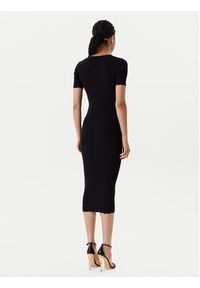 Elisabetta Franchi Sukienka dzianinowa AM-53S-51E2 Czarny Slim Fit. Kolor: czarny. Materiał: wiskoza #3