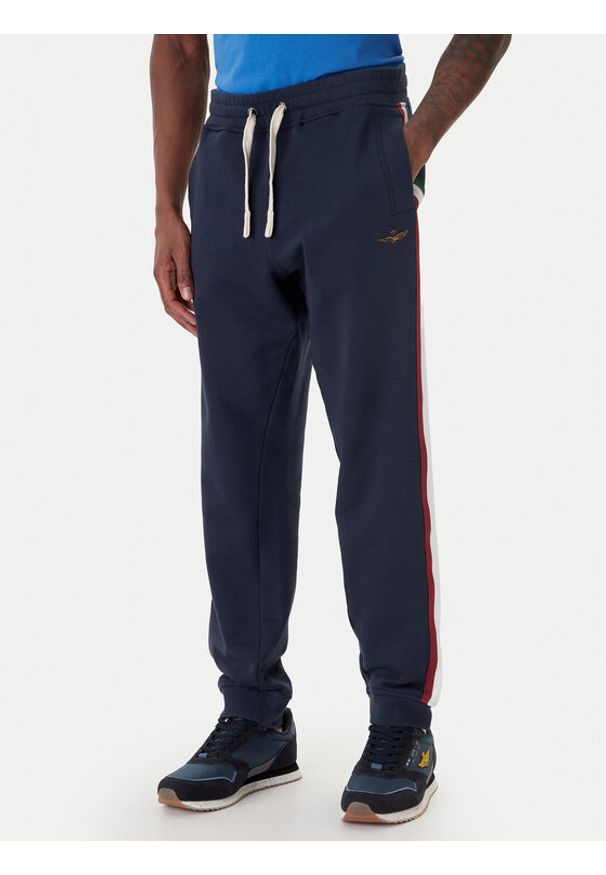 Aeronautica Militare Spodnie dresowe 261PF1005UF00677 Granatowy Regular Fit. Kolor: niebieski. Materiał: bawełna