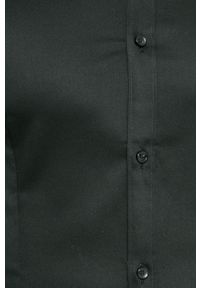 Premium by Jack&Jones - Jack & Jones - Koszula. Kolor: czarny. Materiał: tkanina. Wzór: gładki