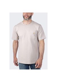 Koszulka sportowa męska T-shirt Carhartt Heavyweight Pocket K87. Kolor: beżowy