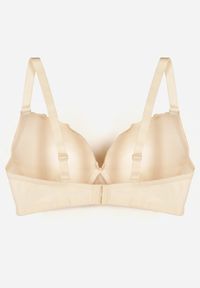 Born2be - Beżowy Koronkowy Biustonosz z Kokardką Nealenia. Kolor: beżowy. Materiał: koronka. Wzór: koronka #2