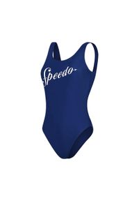 Strój pływacki jednoczęściowy Speedo Logo Deep U-Back. Kolor: niebieski