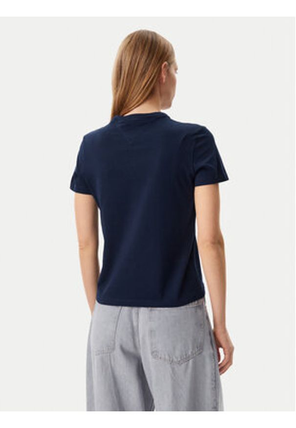 Tommy Jeans T-Shirt DW0DW20153 Granatowy Regular Fit. Kolor: niebieski. Materiał: bawełna