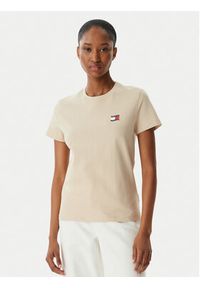 Tommy Jeans T-Shirt Wavy Flag DW0DW22274 Beżowy jasny Regular Fit. Kolor: beżowy. Materiał: bawełna #5