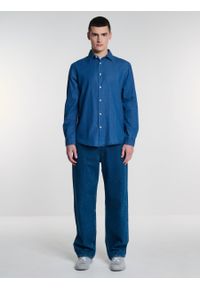 Big-Star - Koszula męska jeansowa niebieska Jansori 300. Typ kołnierza: kołnierzyk klasyczny. Kolor: niebieski. Materiał: jeans. Styl: elegancki, klasyczny #2