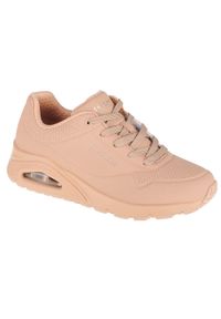 skechers - Buty do chodzenia damskie Skechers Uno-Stand on Air. Kolor: beżowy, różowy. Materiał: materiał, syntetyk, tkanina. Sport: turystyka piesza