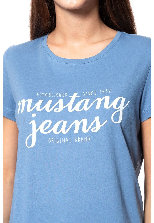 Mustang - MUSTANG T SHIRT DAMSKI Alina C Print Quiet Harbour 1009402 5407. Wzór: nadruk