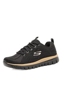 skechers - Skechers Sneakersy GRACEFUL - GET CONNECTED 12615 BKRG Czarny. Kolor: czarny. Materiał: materiał #5