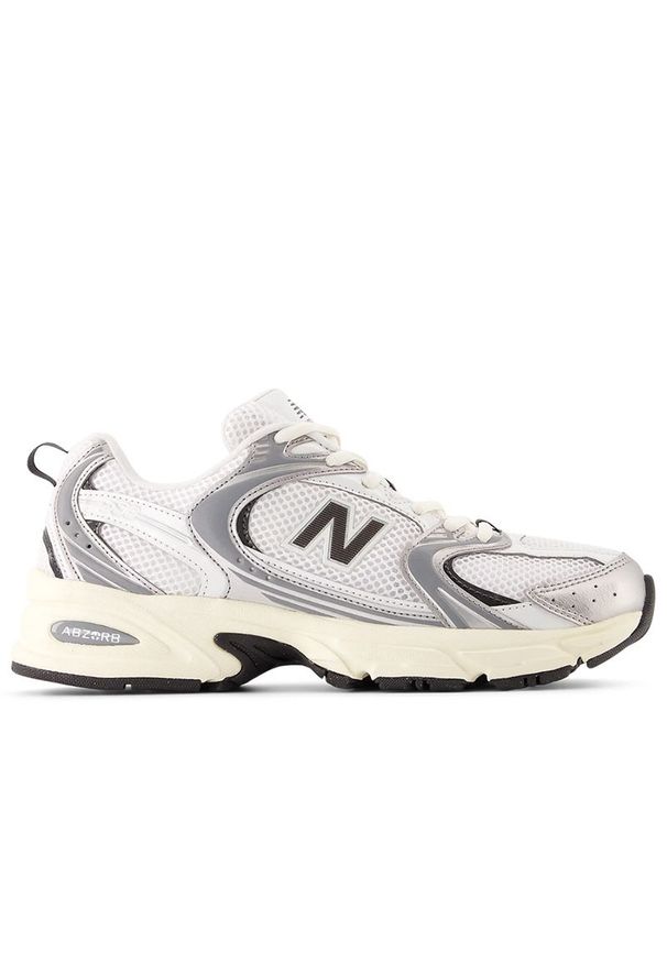 Buty unisex New Balance U530ESA - srebrne. Kolor: srebrny. Materiał: syntetyk, materiał. Szerokość cholewki: normalna. Sezon: lato. Sport: turystyka piesza