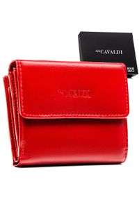 4U CAVALDI - Skórzany portfel damski w czerwonym kolorze zamykany na zatrzask 4U Cavaldi RD-44-GCL. Kolor: czerwony. Materiał: skóra #1