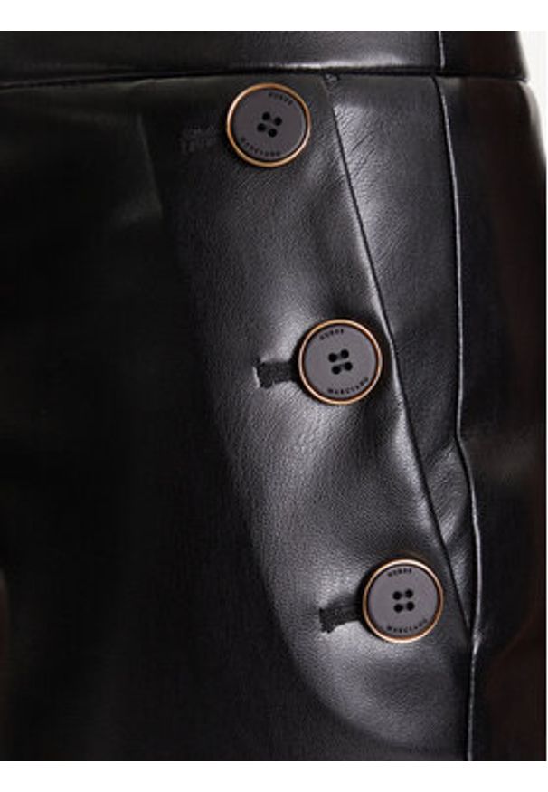 Marciano Guess Spodnie z imitacji skóry 5YGB16 7363A Czarny Slim Fit. Kolor: czarny. Materiał: syntetyk