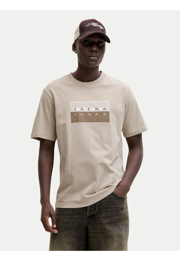 Jack & Jones T-Shirt Fusion 12289863 Szary Regular Fit. Kolor: szary. Materiał: bawełna