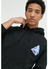 HUF bluza męska kolor czarny z kapturem z nadrukiem. Typ kołnierza: kaptur. Kolor: czarny. Wzór: nadruk #1