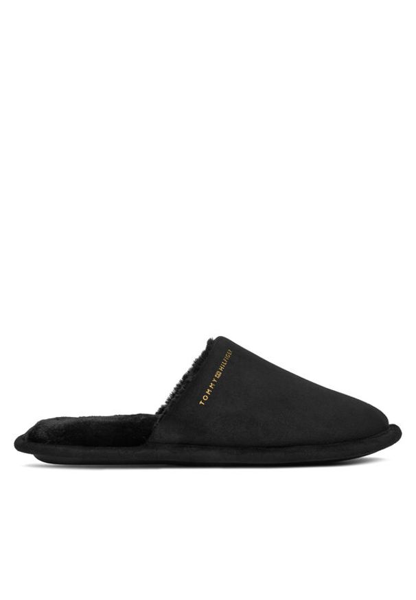 TOMMY HILFIGER - Tommy Hilfiger Kapcie Soft House Shoe FW0FW08853 Czarny. Kolor: czarny. Materiał: materiał