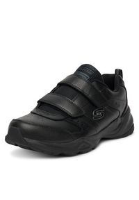 skechers - Skechers Sneakersy HANIGER 58356 BBK Czarny. Kolor: czarny. Materiał: skóra