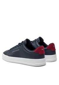 TOMMY HILFIGER - Tommy Hilfiger Sneakersy Th Court Leather Grain Ess FM0FM05297 Granatowy. Kolor: niebieski. Materiał: materiał #5