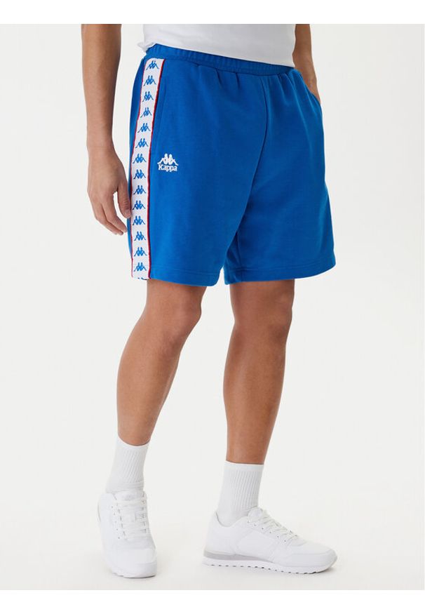 Kappa Szorty sportowe Banda Oviedo 351S77W Niebieski Comfort Fit. Kolor: niebieski. Materiał: bawełna. Styl: sportowy