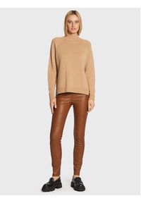 Remain Spodnie skórzane Snipe Leggings Leather RM1508 Brązowy Slim Fit. Kolor: brązowy. Materiał: skóra #2