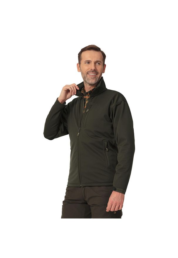 TAGART - Kurtka myśliwska męska Tagart Forest Softshell z polarem i membraną. Kolor: zielony. Materiał: polar, softshell. Sport: outdoor