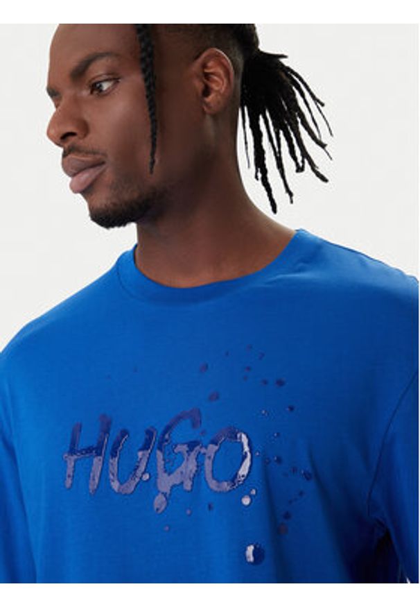 Hugo - HUGO T-Shirt Nierofix 50554369 Niebieski Regular Fit. Kolor: niebieski. Materiał: bawełna