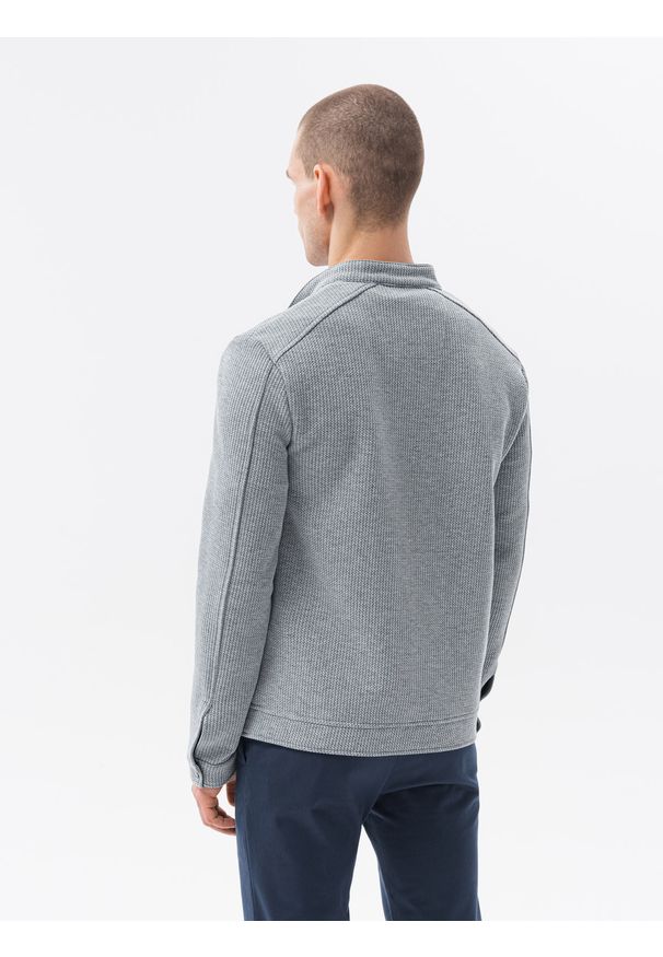 Szara bluza Ombre Clothing bez kaptura, melanż