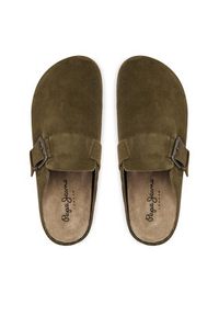 Pepe Jeans Klapki Corby Clog M PMS90123 Khaki. Kolor: brązowy. Materiał: zamsz, skóra #5