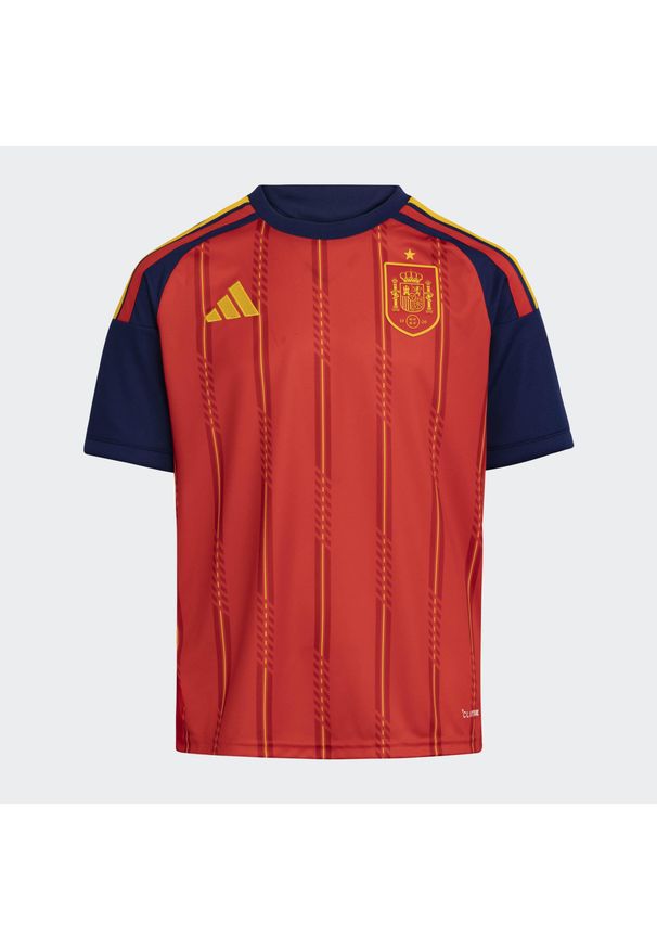 Adidas - Koszulka Spain 26 Home. Kolor: wielokolorowy, czerwony, różowy. Technologia: ClimaCool (Adidas). Sport: piłka nożna
