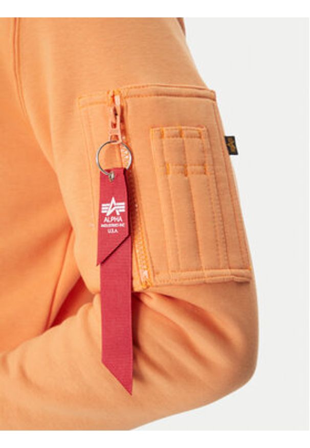 Alpha Industries Bluza Puff Print 146338 Pomarańczowy Regular Fit. Kolor: pomarańczowy. Materiał: bawełna. Wzór: nadruk