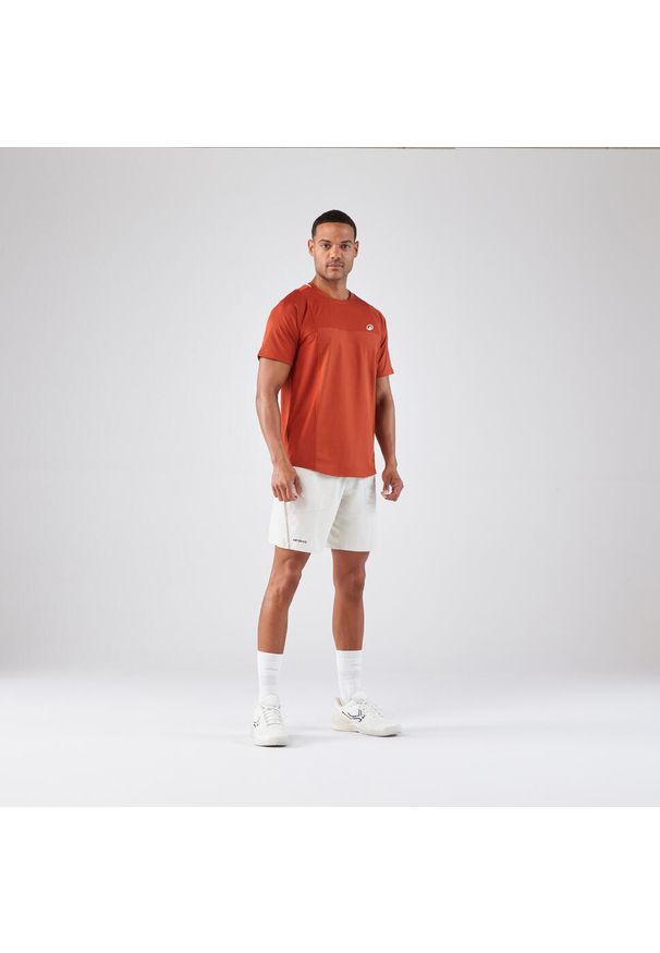 ARTENGO - Koszulka tenisowa męska krótki rękaw Artengo Dry Gaël Monfils. Kolor: brązowy, pomarańczowy, wielokolorowy. Materiał: materiał, elastan, poliester. Długość rękawa: krótki rękaw. Długość: krótkie. Sport: tenis