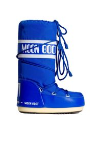 Moon Boot - MOON BOOT - Niebieskie śniegowce Nylon. Wysokość cholewki: przed kolano. Kolor: niebieski. Materiał: nylon. Szerokość cholewki: normalna. Sezon: zima, lato. Styl: klasyczny