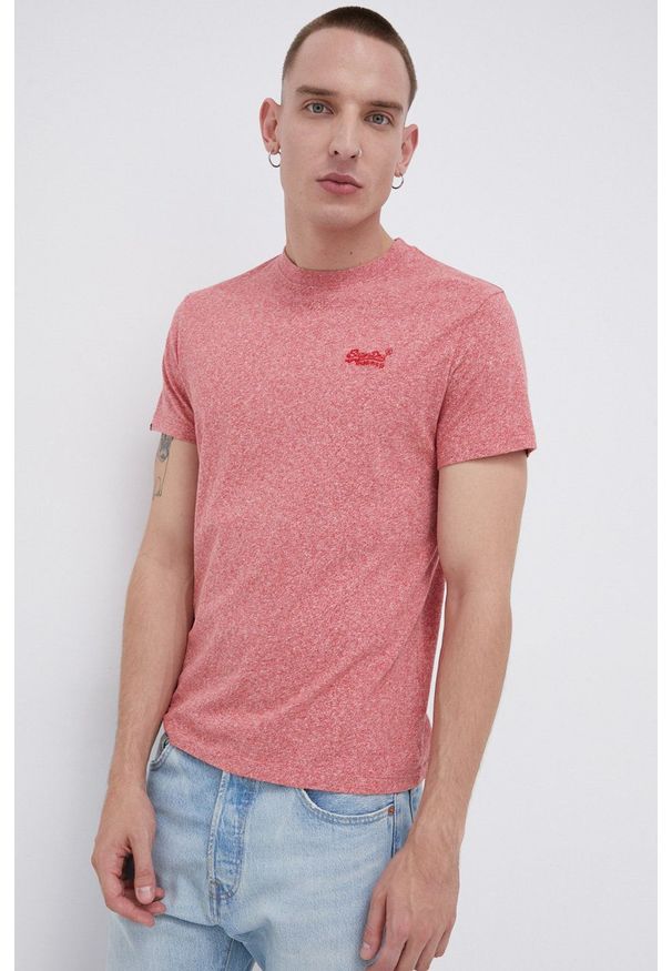 Superdry - T-shirt bawełniany. Okazja: na co dzień. Kolor: różowy. Materiał: bawełna. Styl: casual
